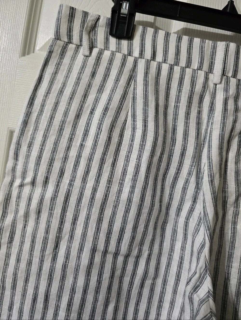 Reformation | Carter Linen Mid Rise Wide Leg Striped Trouser Pants, Sz 8, EUC! - Picture 11 of 15